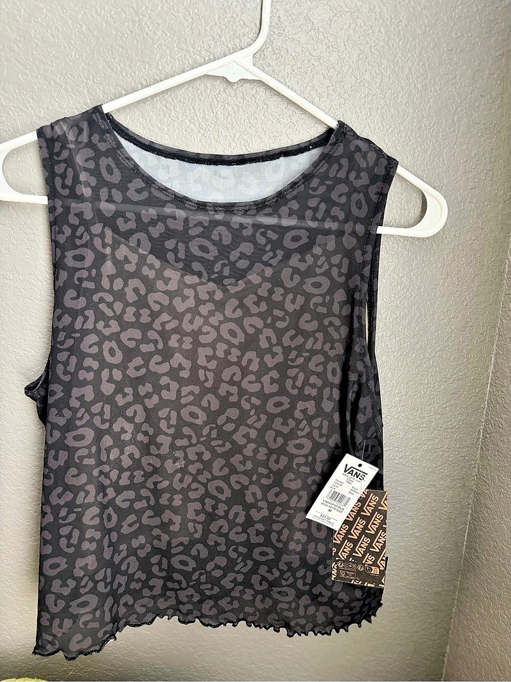 Vans Animal Print Tank Top in Black & Gray NWT
